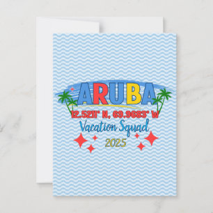 Carte Postale Aruba Vacation 2025 Vibes Tropical Island Getaway