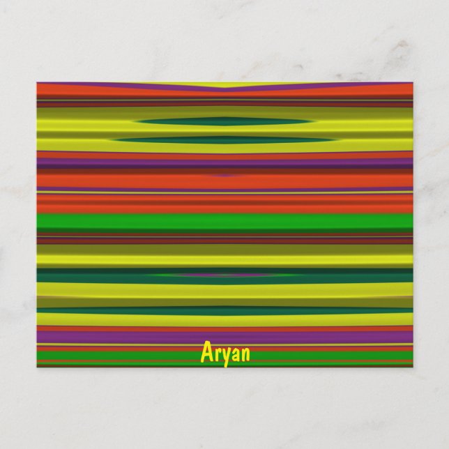 Carte Postale ARYAN ~ Motif de conception 3D ~ Couleurs de Noël~ (Devant)