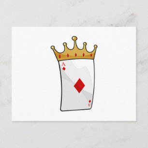 Carte Postale As de diamant avec couronne royale