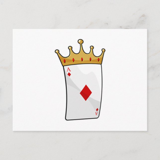 Carte Postale As de diamant avec couronne royale (Devant)