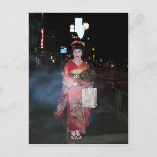 Carte Postale Asakusa Geisha Neo Tokyo