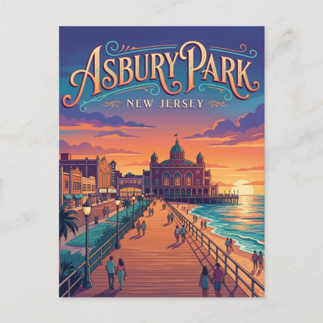 Carte Postale Asbury Park New Jersey (Devant)