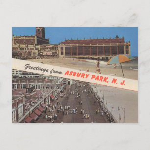 Carte Postale Asbury Park NJ, Bonjour, Jersey Shore, Classique