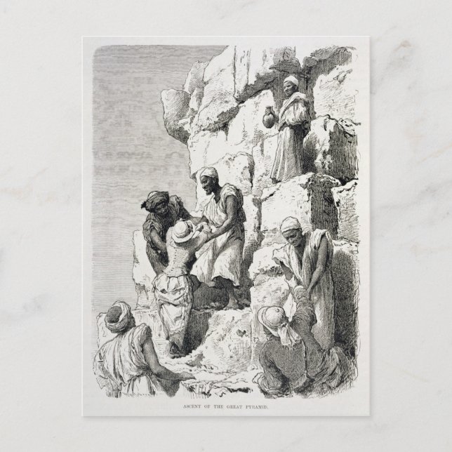 Carte Postale Ascent de la Grande Pyramide, 19ème siècle (Devant)