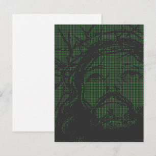 Carte Postale ASCII Art Jésus Couronne d'Épines Jean 19:30