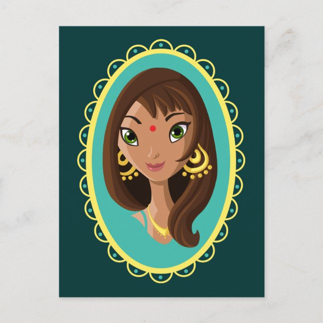 Carte Postale Asha la beauté indienne (Devant)