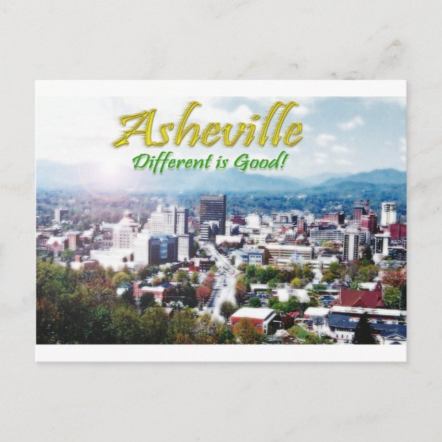 Carte Postale Asheville...Different is good! (Devant)
