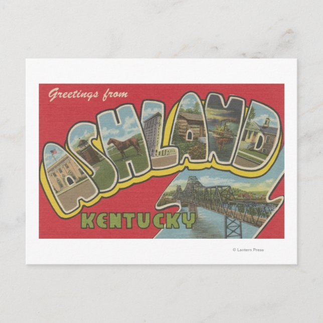 Carte Postale Ashland, Kentucky - Scènes de grandes lettres (Devant)