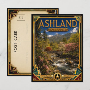 Carte Postale Ashland Oregon Art Déco Vintage Âge d'Or