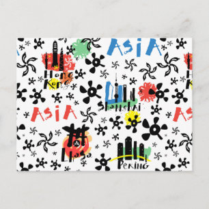 Carte Postale Asia Pattern
