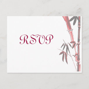 Carte postale asiatique de mariage en bambou RSVP