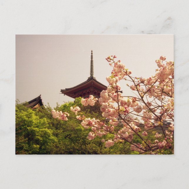 Carte Postale Asie, Japon, Kyoto, temple de Kiyomizu au printemp (Devant)