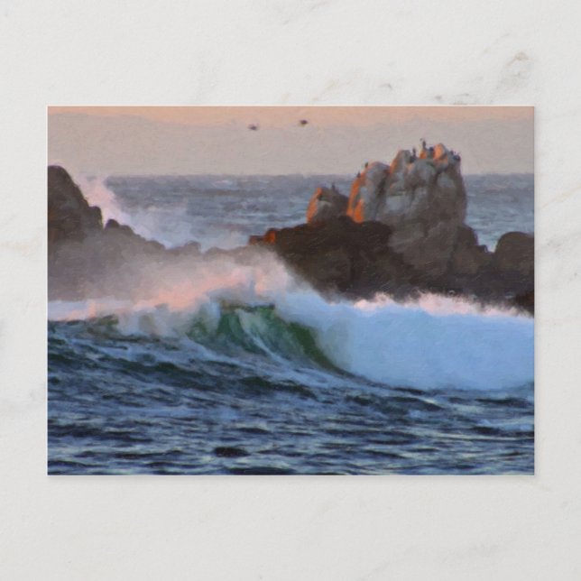 Carte Postale Asilomar Beach Wave Big Sur California Peint (Devant)