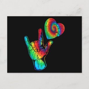 Carte Postale ASL Love Langue Signale Prise en charge de la Sens