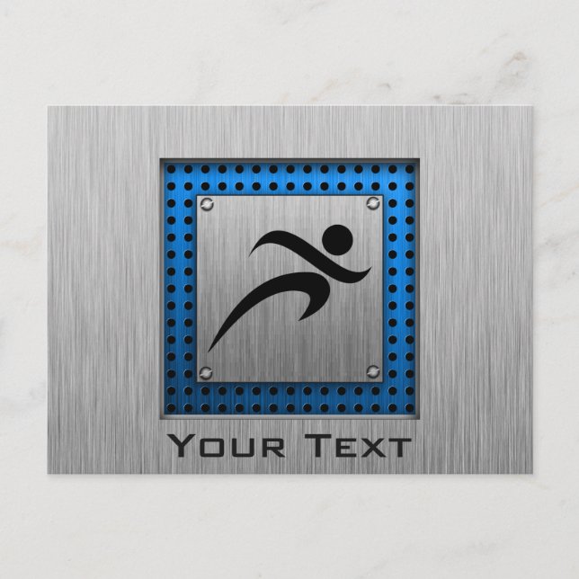 Carte Postale Aspect métallique brossé en cours d'exécution (Devant)