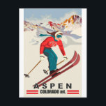 Carte Postale Aspen Ski, Colorado Mountains<br><div class="desc">Carte postale voyage Vintage</div>