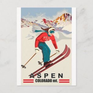 Carte Postale Aspen Ski, Colorado Mountains