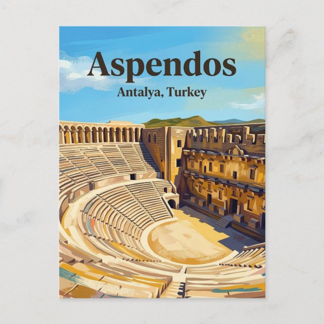 Carte Postale Aspendos Theatre, Serik, Mediterranean (Devant)