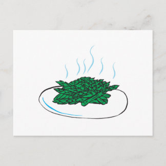 Carte Postale asperges dans une assiette
