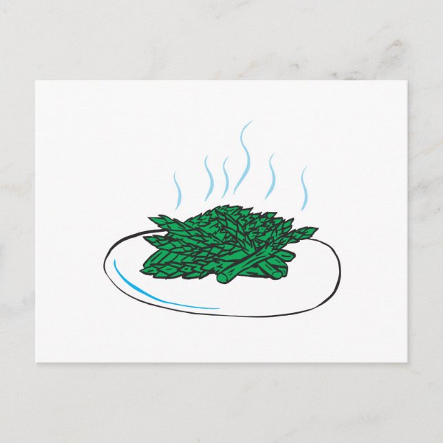 Carte Postale asperges sur une assiette (Devant)