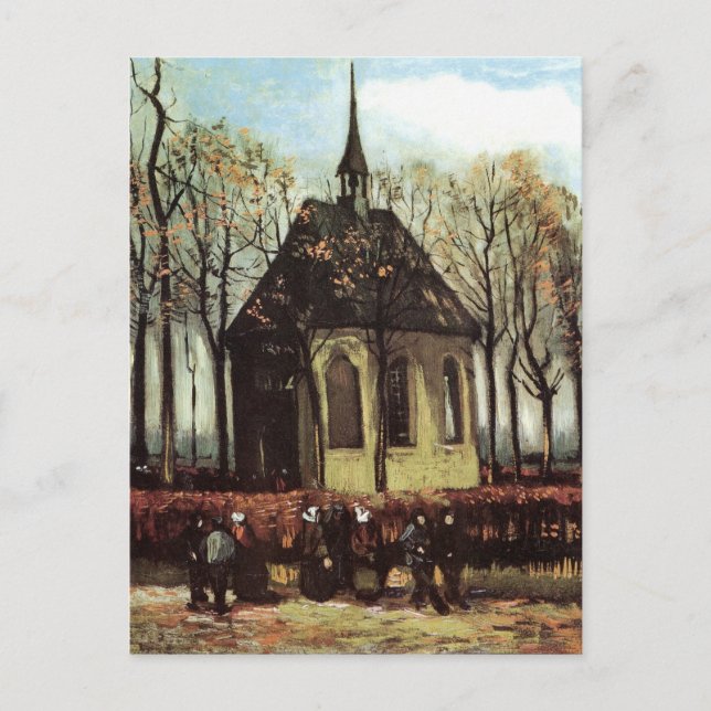 Carte Postale Assemblée à l'église, Nuenen par Vincent van Gogh (Devant)