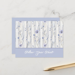 Carte Postale Assez Chic Fleurs Lavande et Rayures