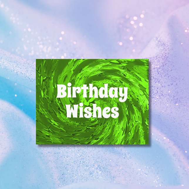 Carte Postale Assez Gras Vert Joyeux Anniversaire (Créateur téléchargé)