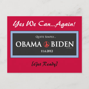 Carte postale assez simple OBAMA BIDEN 2012
