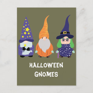 Carte Postale Assistant Citrouille Sorcière Halloween Gnomes Hol