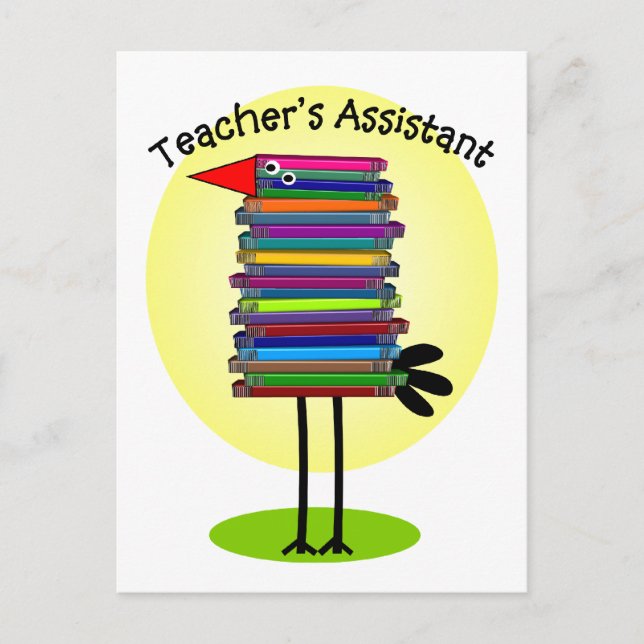 Carte Postale Assistant de l'enseignant "Book Bird" Design (Devant)