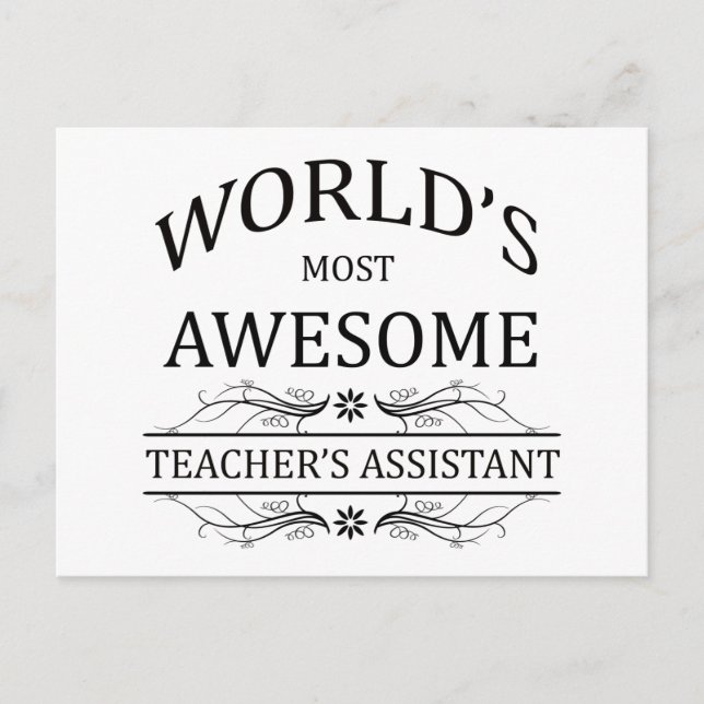 Carte Postale Assistant de l'enseignant le plus génial du monde (Devant)