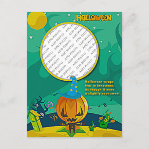 Carte Postale Assistant Halloween Jack o' Lantern Ajouter cadre 