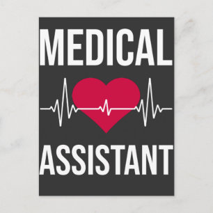 Carte Postale Assistant Médical Battement de Coeur Soins Infirmi