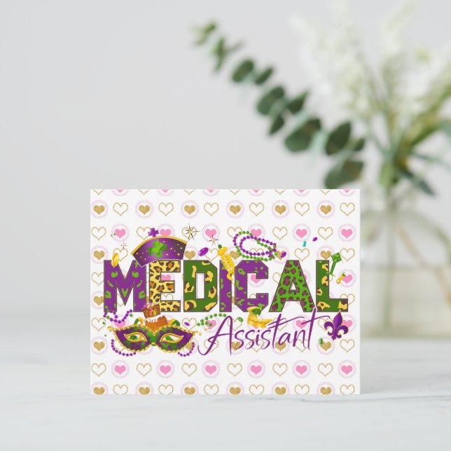 Carte Postale Assistant Médical - Mardi Gras (Debout devant)