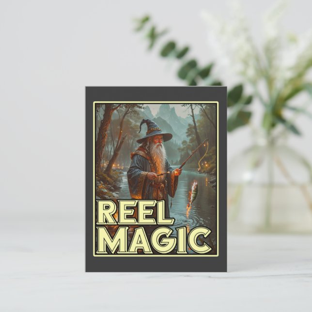 Carte Postale Assistant Pêche en gros (Debout devant)