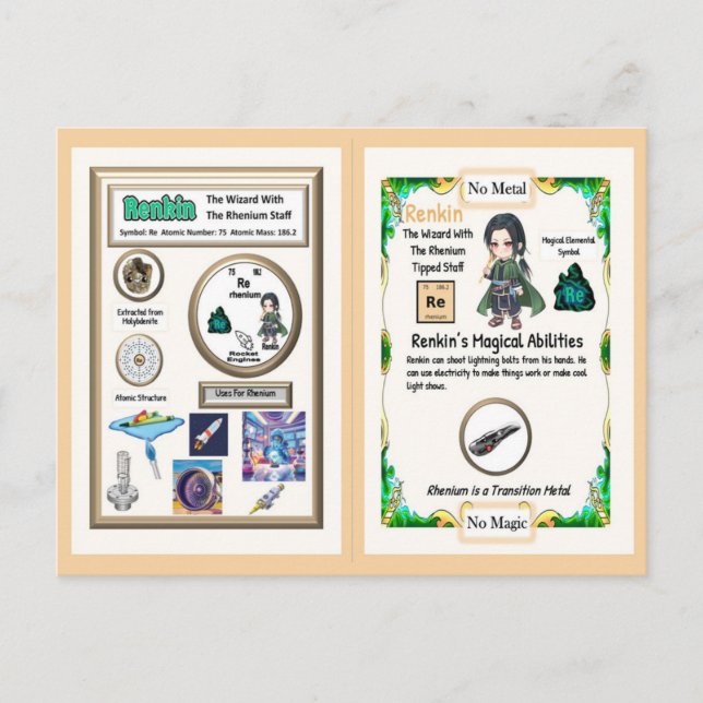 Carte Postale Assistant Renkin - Élément de rhénum (Devant)