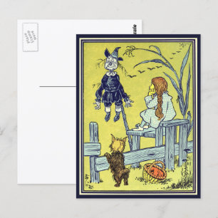 Carte Postale Assistant vintage d'Oz, Dorothy Toto Rencontre ave