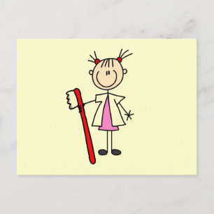 Carte Postale Assistante Dentaire Avec Brosse à Dents