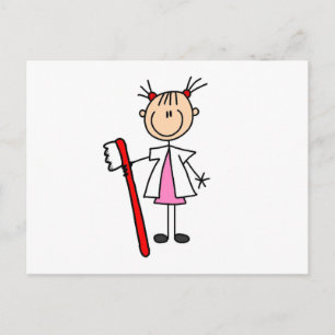 Carte Postale Assistante Dentaire Avec Brosse à Dents