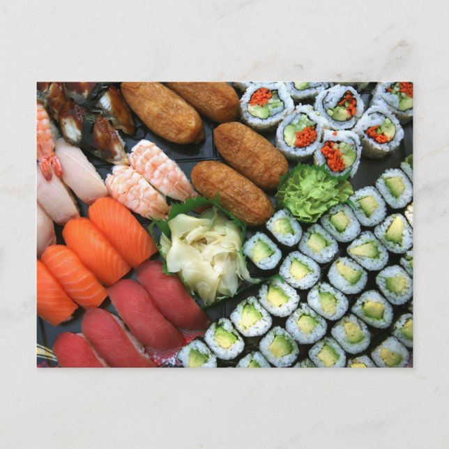 Carte Postale Assortiment de sushis japonais favoris (Devant)