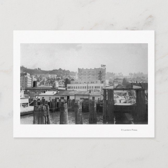 Carte Postale Astoria, Oregon Scène avec ferry Slip (Devant)