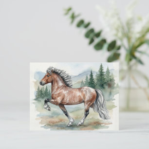 Carte Postale Astrid Tolting Cheval islandais aquarelle