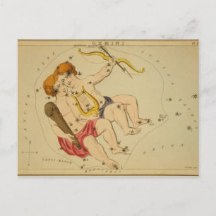 Carte Postale Astrologie vintage / Astronomie constellation Gemi