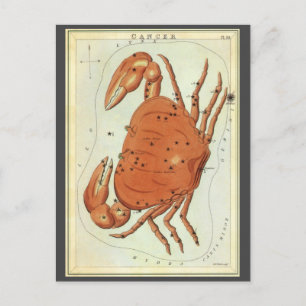 Carte Postale Astrologie Zodiaque vintage Cancer Constellation d
