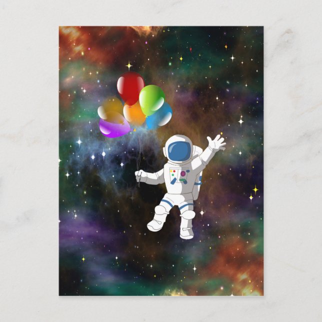 Carte Postale Astronaut avec ballons (Devant)
