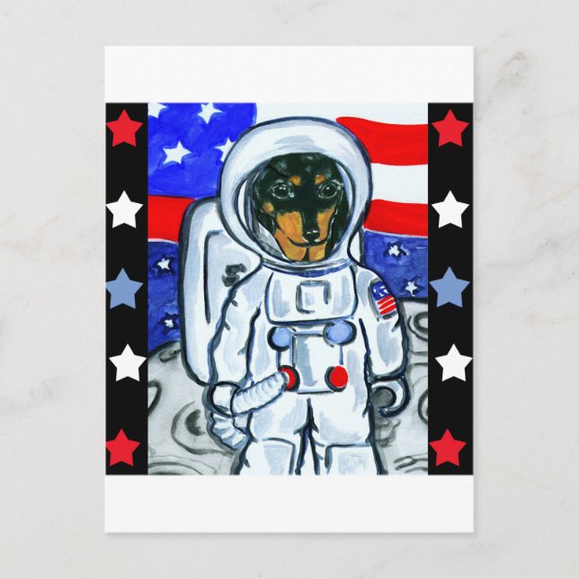 Carte Postale Astronaut dachshund (Devant)