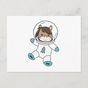 Carte Postale Astronaut Horse Ponny Planet Terre Mars