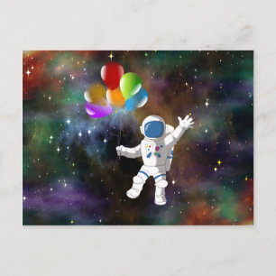 Carte Postale Astronaute avec Ballons