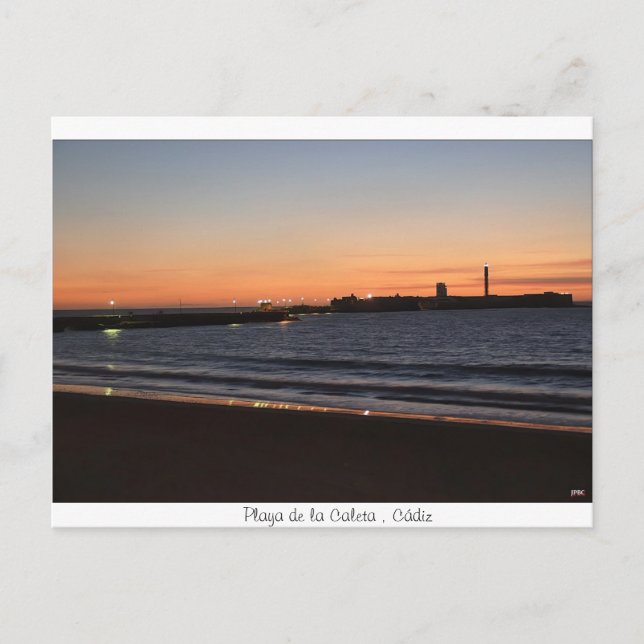 Carte Postale Atardecer en la playa de la Caleta, Cádiz (Devant)