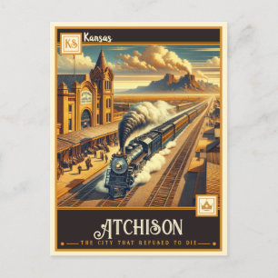 Carte Postale Atchison, Kansas VINTAGE